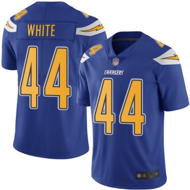Los Angeles Chargers NFL Football Kyzir White Electric Blue Jersey Youth Limited  #44 Rush Vapor Untouchable->youth nfl jersey->Youth Jersey